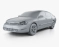 Renault Safrane 2010 3D-Modell clay render