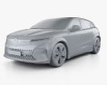 Renault Megane E-Tech 2023 3Dモデル clay render