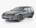 Renault Laguna estate 2001 3D 모델  wire render