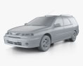 Renault Laguna estate 2001 3d model clay render