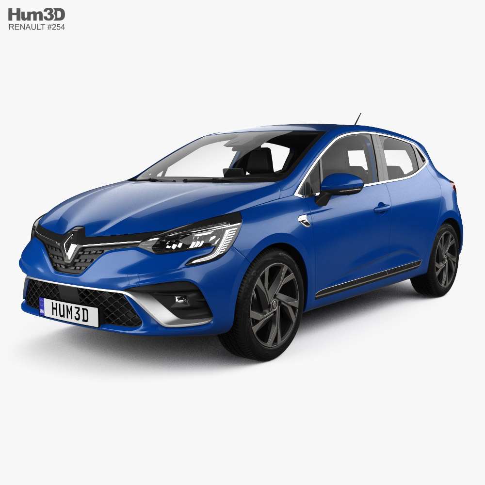 Renault Clio RS-Line mit Innenraum 2019 3D-Modell