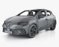 Renault Clio RS-Line with HQ interior 2022 3d model wire render