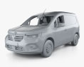 Renault Kangoo Van з детальним інтер'єром 2024 3D модель clay render