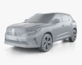 Renault Austral 2024 3D модель clay render