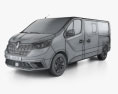 Renault Trafic Passenger Van L2H1 2024 3d model wire render