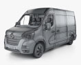 Renault Master Kastenwagen L2H2 mit Innenraum 2022 3D-Modell wire render