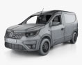 Renault Express Van 인테리어 가 있는 2024 3D 모델  wire render