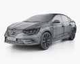 Renault Megane 세단 2023 3D 모델  wire render