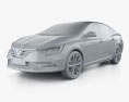 Renault Megane sedan 2023 3d model clay render