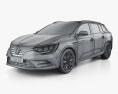 Renault Megane estate 2023 Modèle 3d wire render