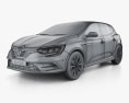 Renault Megane Edition One hatchback 2023 3d model wire render