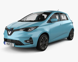 Renault Zoe with HQ interior and engine 2020 3D model