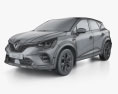 Renault Captur E-TECH Plug-In Hybrid 2023 3D 모델  wire render