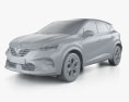 Renault Captur E-TECH Plug-In Hybrid 2023 3D модель clay render