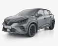 Renault Captur E-TECH ハイブリッ Initiale Paris 2024 3Dモデル wire render