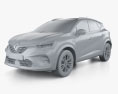 Renault Captur Iconic 2022 3D-Modell clay render