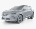 Renault Captur S-Edition 2022 3D-Modell clay render