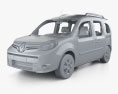 Renault Kangoo з детальним інтер'єром 2017 3D модель clay render