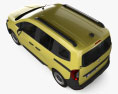 Renault Kangoo JP-spec 2024 Modello 3D vista dall'alto