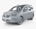 Renault Kangoo JP-spec з детальним інтер'єром 2024 3D модель clay render