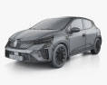 Renault Clio E-TECH Esprit Alpine 2024 3d model wire render