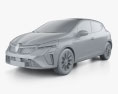 Renault Clio E-TECH Esprit Alpine 2024 3D 모델  clay render