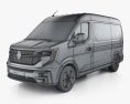 Renault Master 厢式货车 L2H2 2024 3D模型 wire render