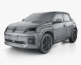 Renault 5 E-TECH Electric 2024 3D 모델  wire render