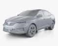 Renault Arkana E-Tech Hybrid 2024 3d model clay render