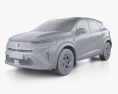 Renault Captur E-Tech Hybrid Esprit Alpine 2024 3D模型 clay render