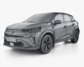 Renault Captur E-Tech Hybrid Techno 2024 Modello 3D wire render