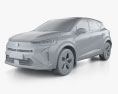 Renault Captur E-Tech Hybrid Techno 2024 3D模型 clay render