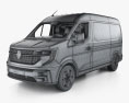 Renault Master Panel Van L2H2 with HQ interior 2024 3d model wire render