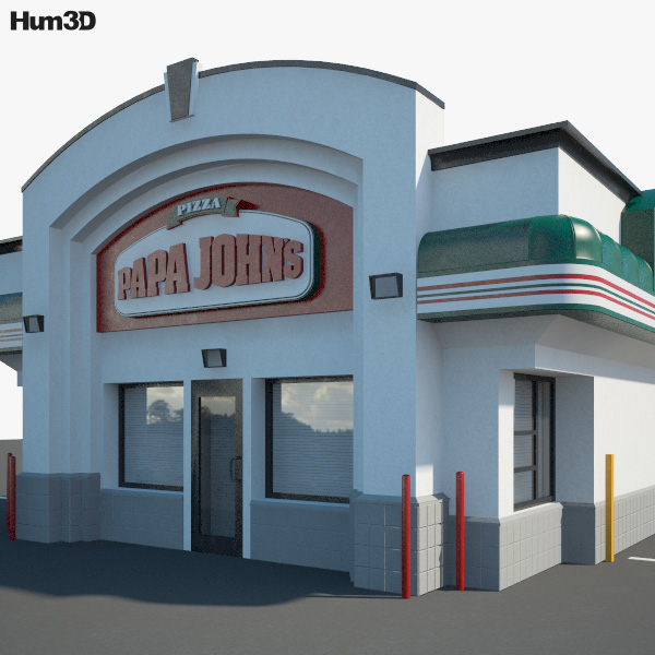 Papa John's Pizza Restaurante 02 3D model - Baixar Arquitectura no