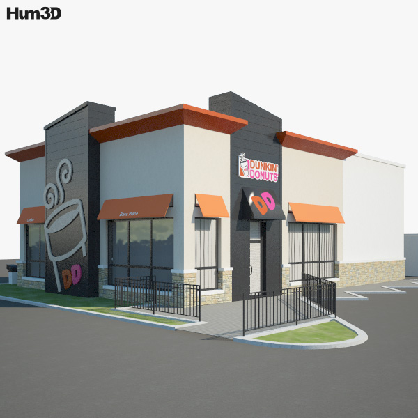 Dunkin' Donuts Restaurante 02 Modelo 3D