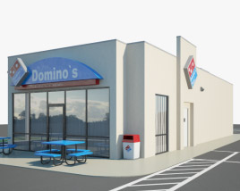 Domino's Pizza Restaurante 01 Modelo 3D