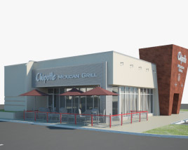 Chipotle Mexican Grill レストラン 02 3Dモデル