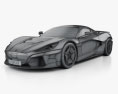 Rimac C Two 2020 3Dモデル wire render