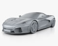 Rimac C Two 2020 3D-Modell clay render