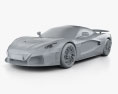 Rimac Nevera 2024 3D-Modell clay render