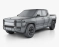 Rivian R1T with HQ interior 2018 3d model wire render