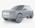 Rivian R3X 2024 3D-Modell clay render