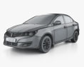 Roewe 350 2014 3Dモデル wire render