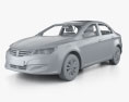 Roewe 350 with HQ interior 2014 3d model clay render