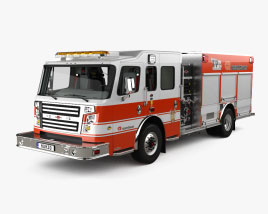 Rosenbauer TP3 Pumper Fire Truck with HQ interior 2018 3D model