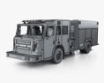 Rosenbauer TP3 Pumper Fire Truck with HQ interior 2022 3d model wire render