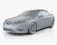 Saab 9-3 敞篷车 2013 3D模型 clay render
