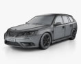 Saab 9-3 Sport Combi 2013 3D модель wire render
