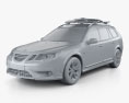 Saab 9-3 X 2013 Modelo 3D clay render