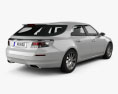 Saab 9-5 Sport Combi 2013 3D模型 后视图